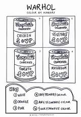 Warhol Andy Pop Cans Cuadros Educacion Activity Orgullo Friki Dia Arbeitsblatt Lezioni Feeding Colors sketch template
