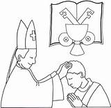 Holy Sacrament Ordine Confirmation Sacraments Priest Colorare Colouring Sacramento Religious sketch template