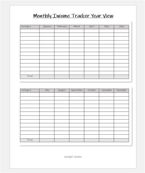 buy monthly income tracker year view printable finance budget