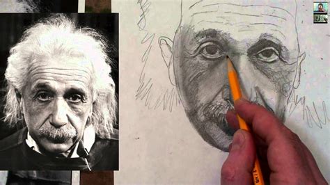 draw albert einstein step  step drawing tutorial youtube