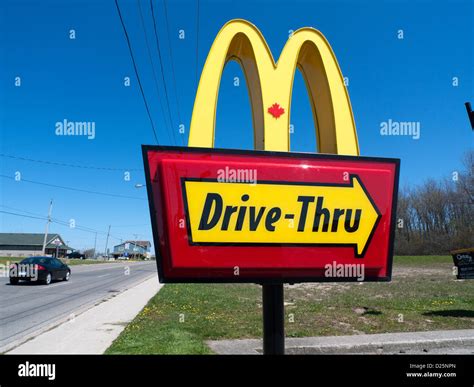 mcdonalds drive  restaurant sign ontario canada stock photo  alamy
