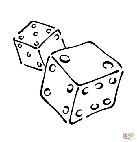 playing dice coloring page  printable coloring pages