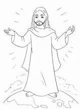 Jesus Coloring Pages Ascension Kids Clipart Christ Color Heaven Printable Print Getdrawings Colorings sketch template