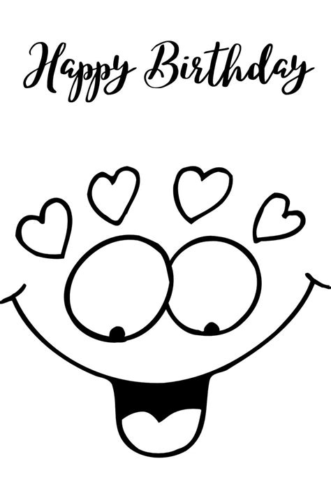 cute happy birthday coloring pages cards  printbirthdaycards