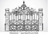 Gate Iron Clipart Gates Wrought Illustration Clip Coloring Designs Garden Fence Beautiful Entrance Royalty Rf Bestvector Metal Google Front Driveway sketch template