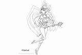 Coloring Pages Hawkgirl Line Kids Printable sketch template