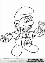 Coloring Pages Smurf Doctor Smurfs He Books Dabbler Colouring Sheets Choose Board Originally Regions Docteur Known Some Kids Hourglass Color sketch template