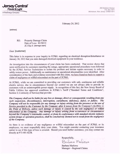 denial  claim letter  printable documents