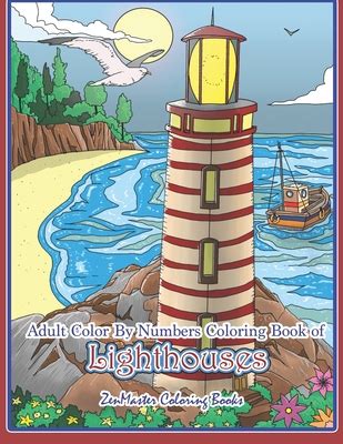 adult color  numbers coloring book  lighthouses lighthouse color