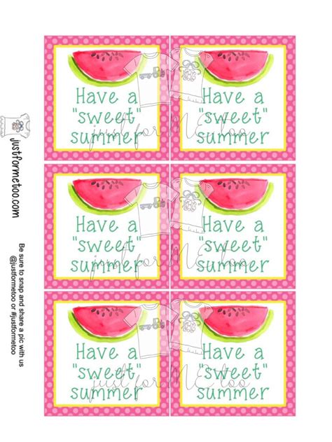 sweet summer printable gift tags  printable gift tags   xxx