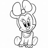 Minnie Mouse Coloring Baby Drawing Pages Disney Print Color Drawings Mini Face Cute Az Kids Colouring Draw Simple Teddy Cartoons sketch template