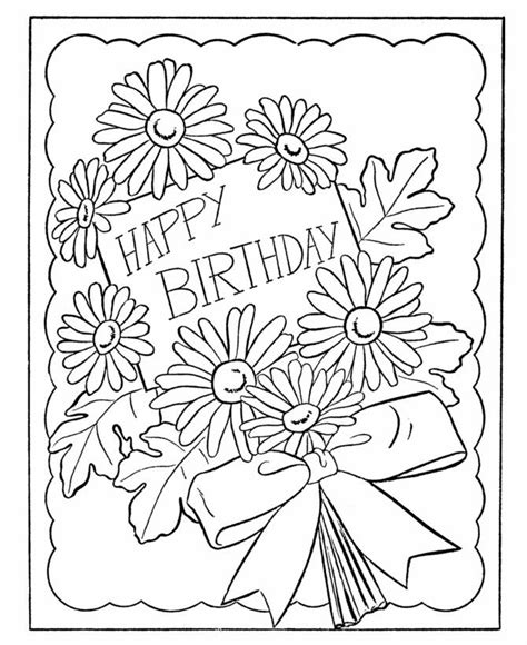 printable coloring birthday cards  adults coloring birthday
