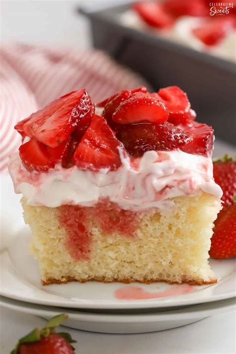 strawberry shortcake sheet cake celebrating sweets