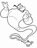 Genie Drawing Aladdin Coloring Pages Printable Disney Kids Lamp Drawings Aladin Sheets Cartoon Book Colouring Characters Amazing Gif Disneyclips Princess sketch template