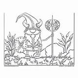 Coloring Pages Gnome Scandinavian Viking Costume Autumn Gnomes Halloween Printable Adult Getcolorings Premium Color sketch template