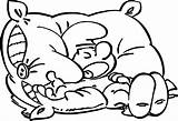 Coloring Pillow Pages Sleepy Smurf Color Wecoloringpage Choose Board Christmas sketch template