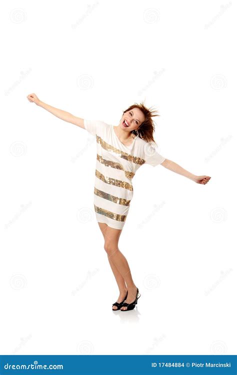 beautiful young happy dancer stock photo image  evening body
