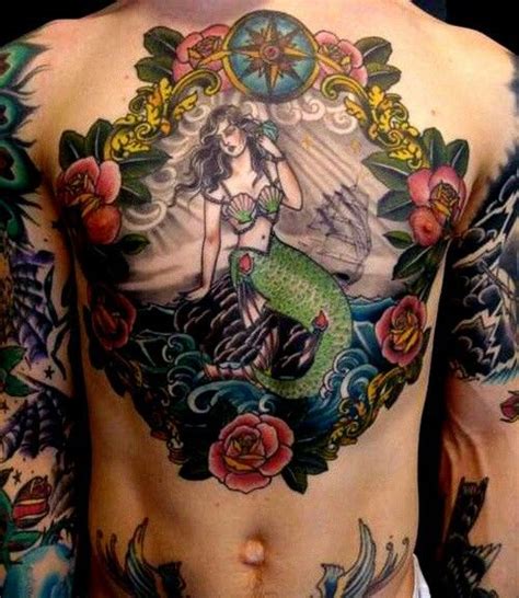 Mermaid Chest Piece Mermaid Tattoos Tattoos Mermaid Tattoo