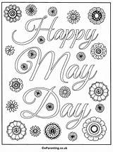 May Coloring Happy Pages Printable Colouring Basket Template sketch template