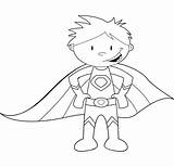 Superhero Coloring Pages Super Hero Kids Printable Heroes Color Clipart Template Kid Colouring Childrens Outline Superheros Girl Cape Activities Superheroes sketch template