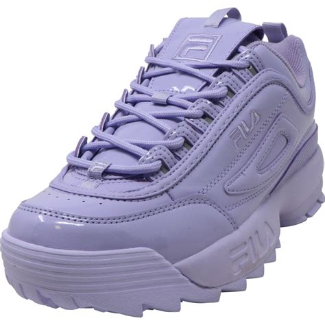 fila fila womens disruptor ii premium patent lilac ankle high sneaker  walmartcom
