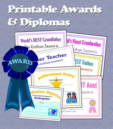 printable awards certificates  diplomas