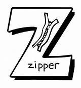 Zipper Coloring Alphabet Letter Pages Kids sketch template