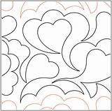 Quilting Pantograph Hearts Pattern Cloud Keryn Emmerson Patterns Sewthankful Longarm Machine Pantographs Hand Designs Stitch sketch template