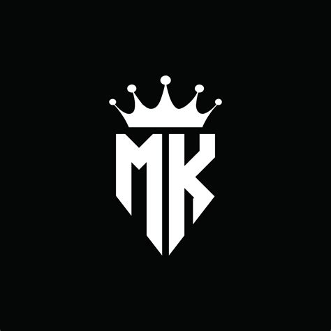 mk logo monograma emblema estilo  plantilla de diseno de forma de corona  vector en