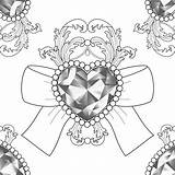 Coloring Diamond Baroque Vector sketch template