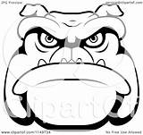 Bulldog Face Mean Cartoon Clipart Coloring Outlined Vector Cory Thoman Illustration Clip Transparent Royalty Clipartof sketch template