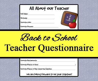 teacher questionnaire celebrating holidays