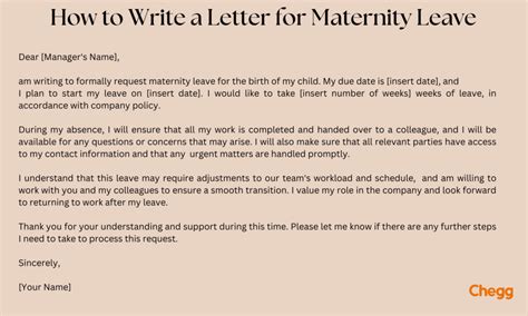 write  letter  maternity leave format sample