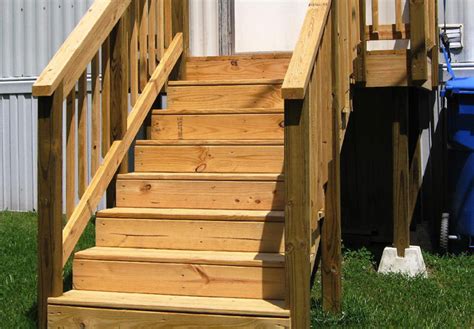wooden stairs  mobile home mobile homes ideas