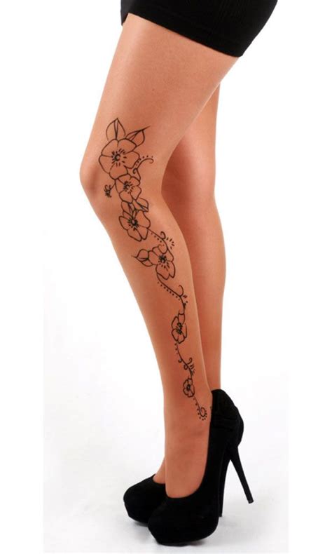 Floral Design Henna Pattern Tattoo Tights In 2021 Pattern Tattoo
