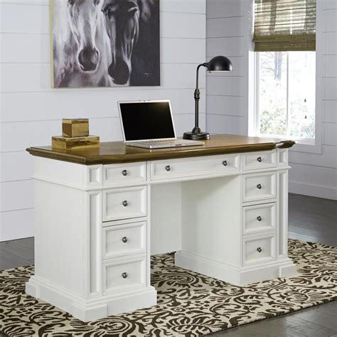 home styles americana white desk  storage    home depot