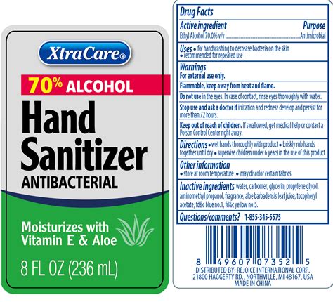 ndc   hand sanitizer oz  aloe vera liquid topical label information details