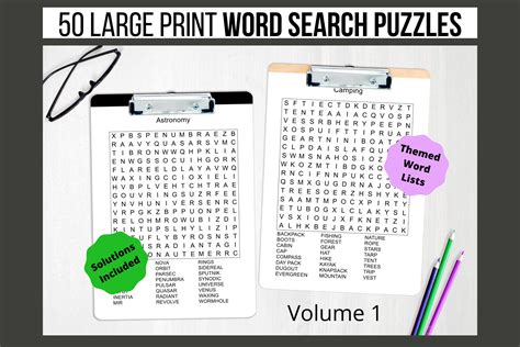 large print word search puzzles  seniors adults vol etsy