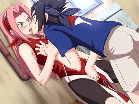 haruno sakura and uchiha sasuke naruto and 1 more drawn