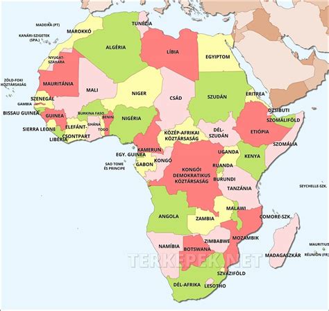 afrika terkep orszagokkal