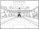 Alhambra Granada Monumentos Andalucia Dibujar Spanish Imprimir Geography Taj Louvre Mahal Día sketch template