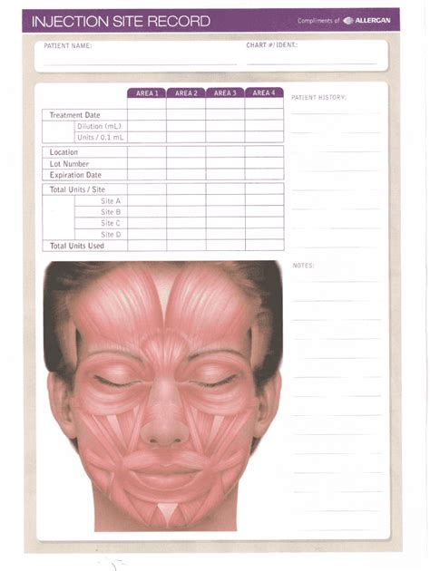 botox face chart form fill   sign printable  template