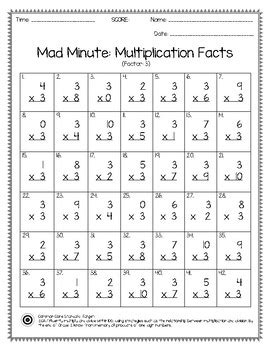 mad minute math worksheet