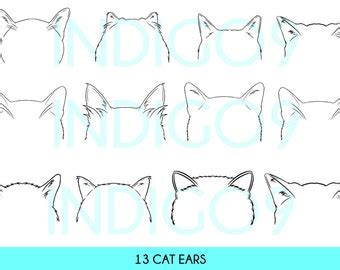 cat ear outline etsy