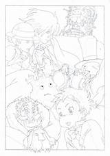Howl Howls Ghibli Studio Colorear Ambulante sketch template