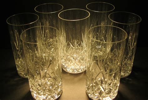 Vintage Crystal Drinking Glasses High Ball Glasses Set Of 7 Etsy
