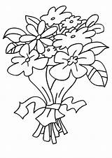 Bouquet Coloring Pages Flower Popular sketch template