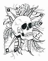 Coloring Pages Skull Printable Skulls Sugar Girly Adults Print Cool Awesome Adult Tribal Flaming Feathers Colouring Tattoo Color Sheets Animal sketch template