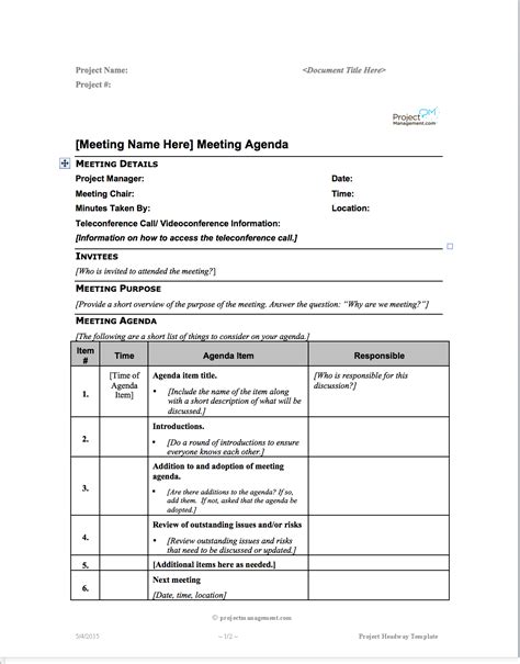 awesome management meeting agenda template launcheffecthouston