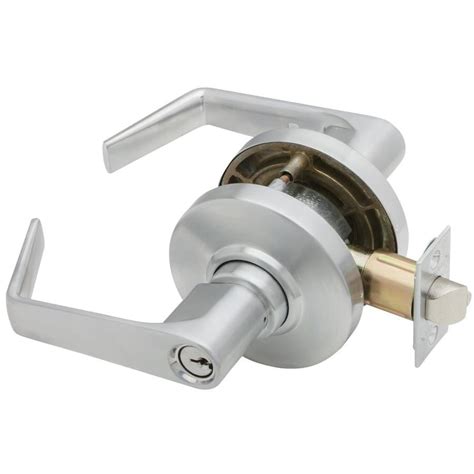 schlage al series cylindrical lock satin chrome reversible keyed entry door handle  lowescom